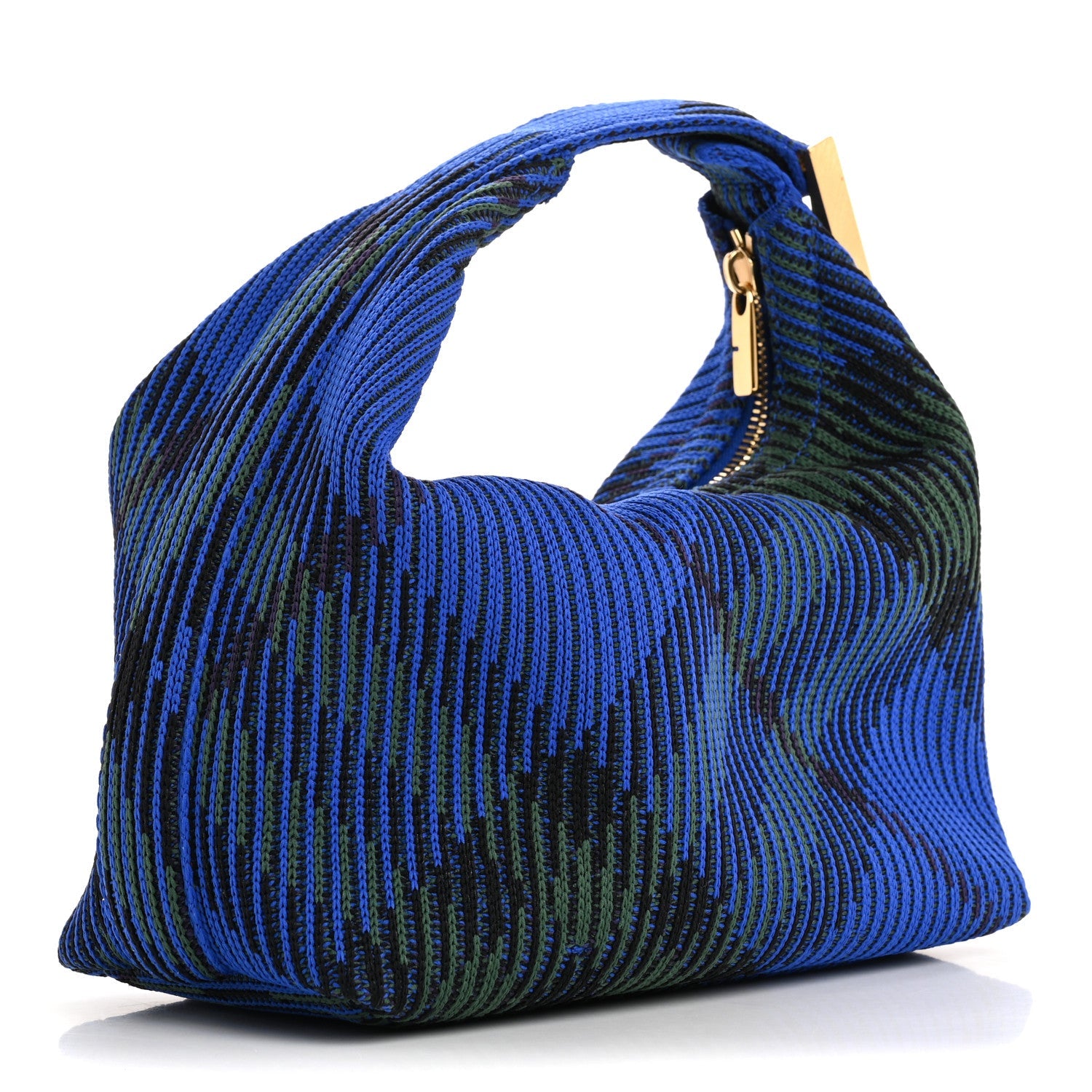 Canvas Knitted Check Mini Peg Duffle Bag Knight
