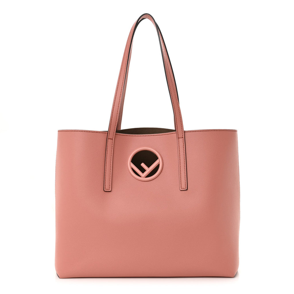 Vitello Vienna Enamel F is Fendi Shopping Tote Macaron Taupe