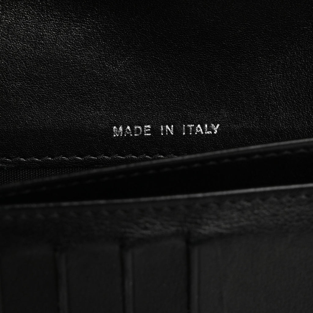 Glazed Calfskin Boy Yen Wallet Black