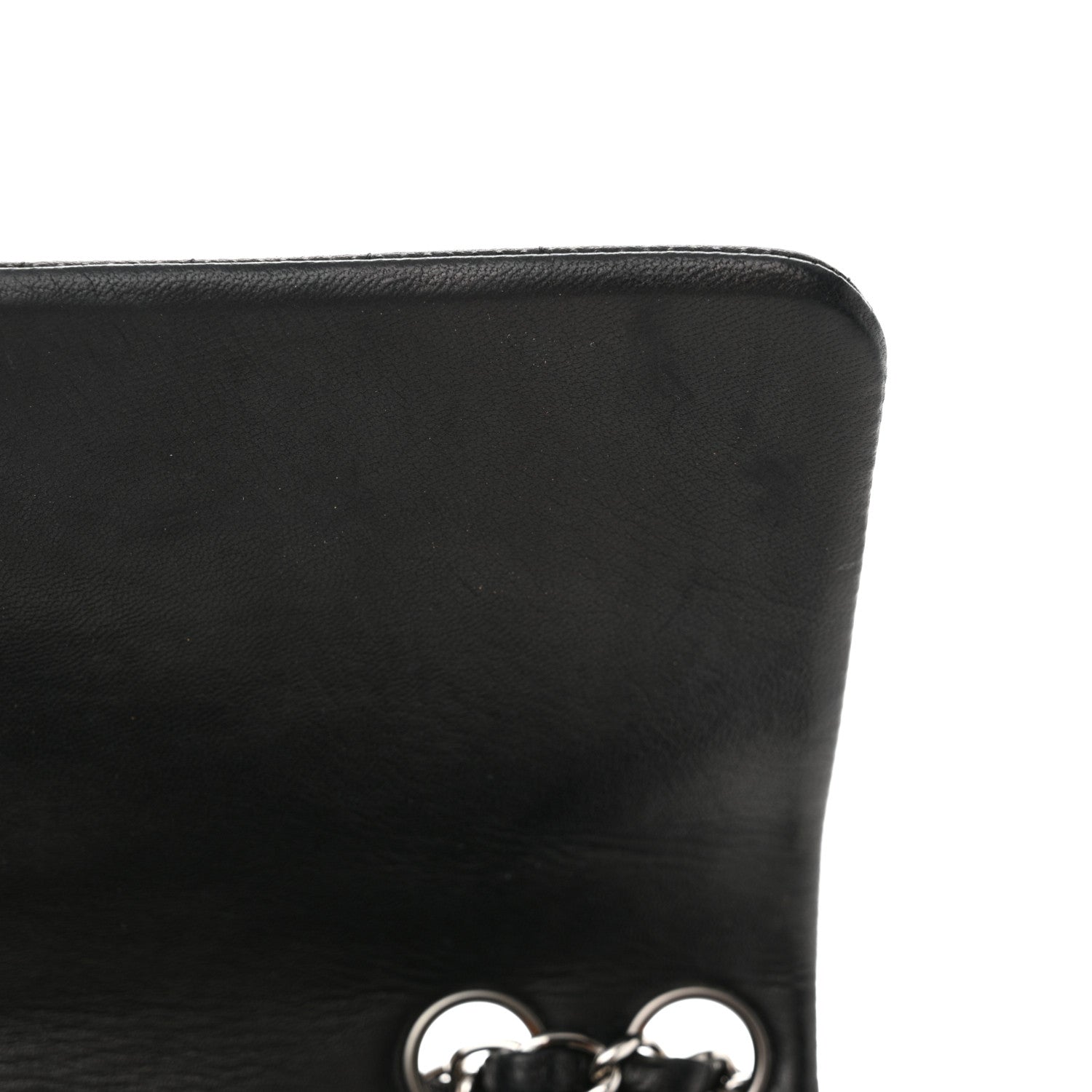 Lambskin Quilted Lady Graphic Flap Black