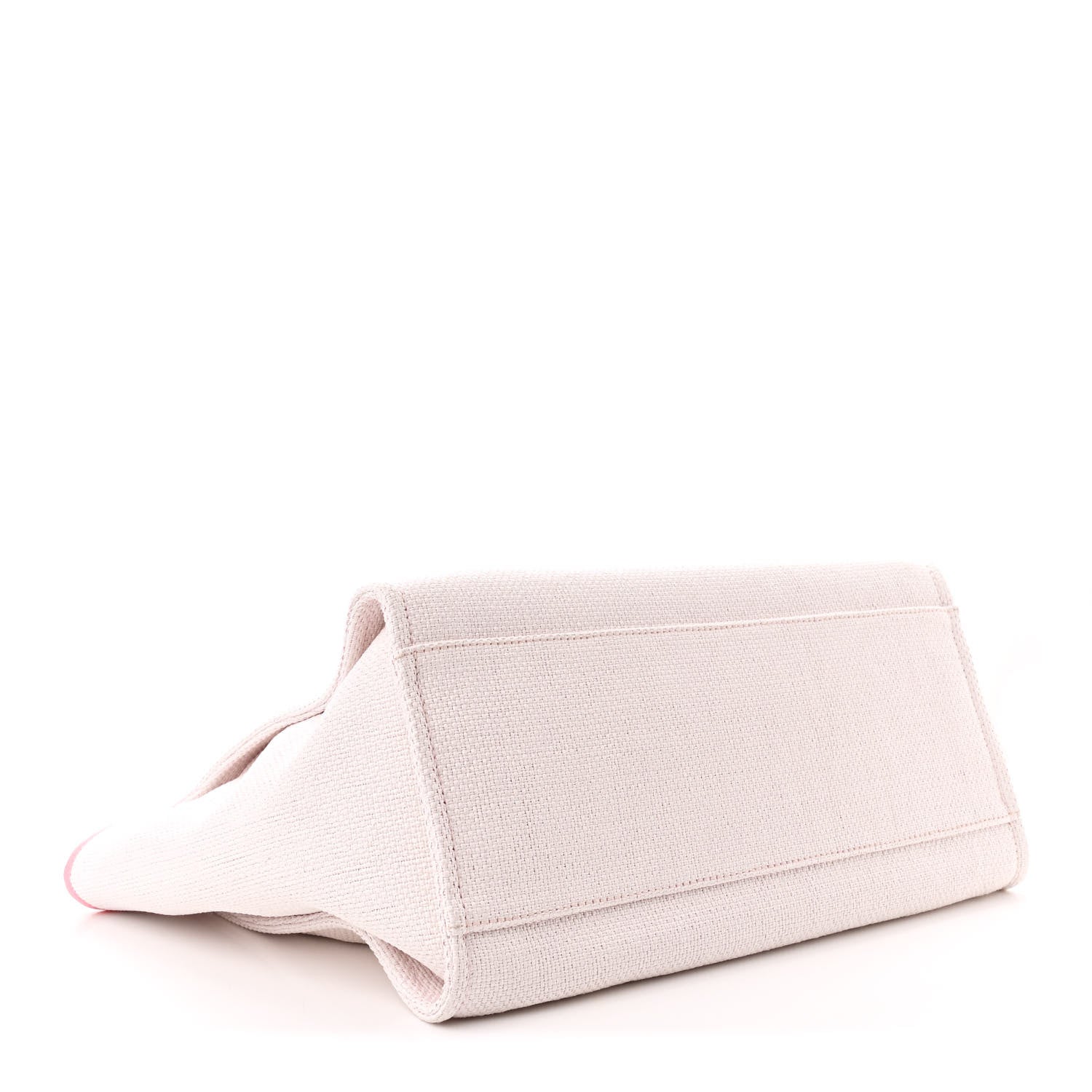 Woven Straw Raffia Medium Deauville Tote Pink