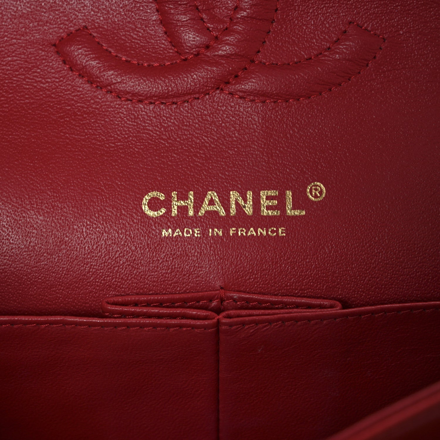 Lambskin Quilted Medium Double Flap Red