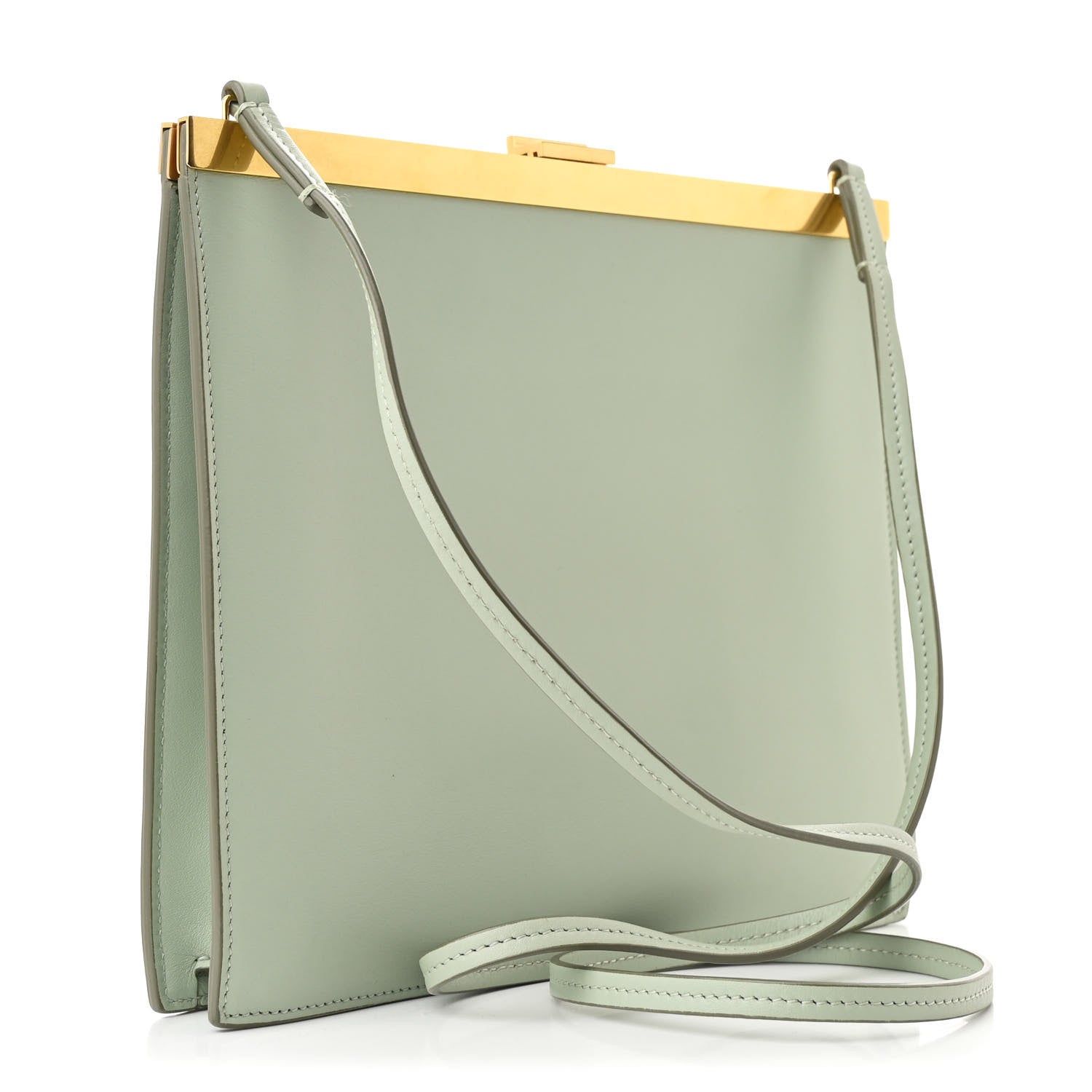 Smooth Calfskin Mini Clasp Bag Jade