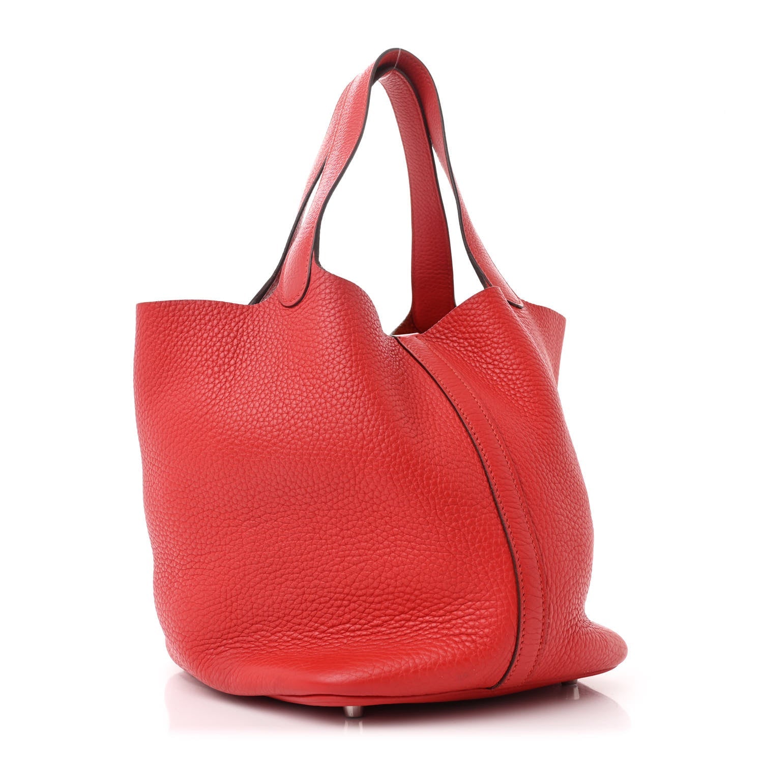 Taurillon Clemence Picotin Lock 22 MM Rouge Casaque