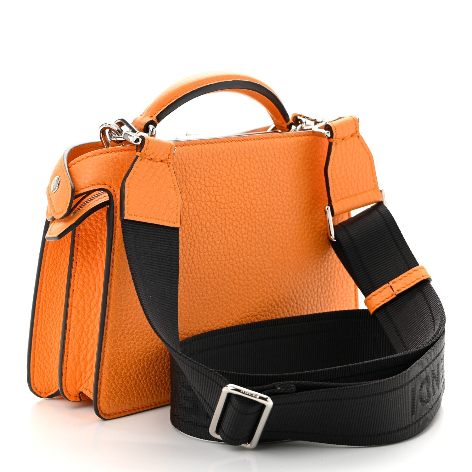 Cuoio Romano Vitello Cover Bi-Color Peekaboo I See U X Cross Satchel Orange