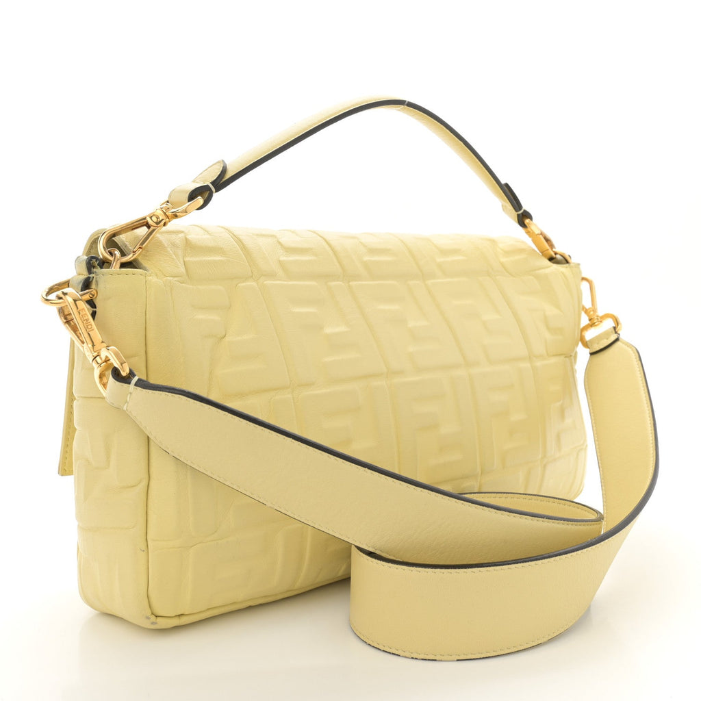 Nappa FF 1974 Embossed Large Baguette Banana