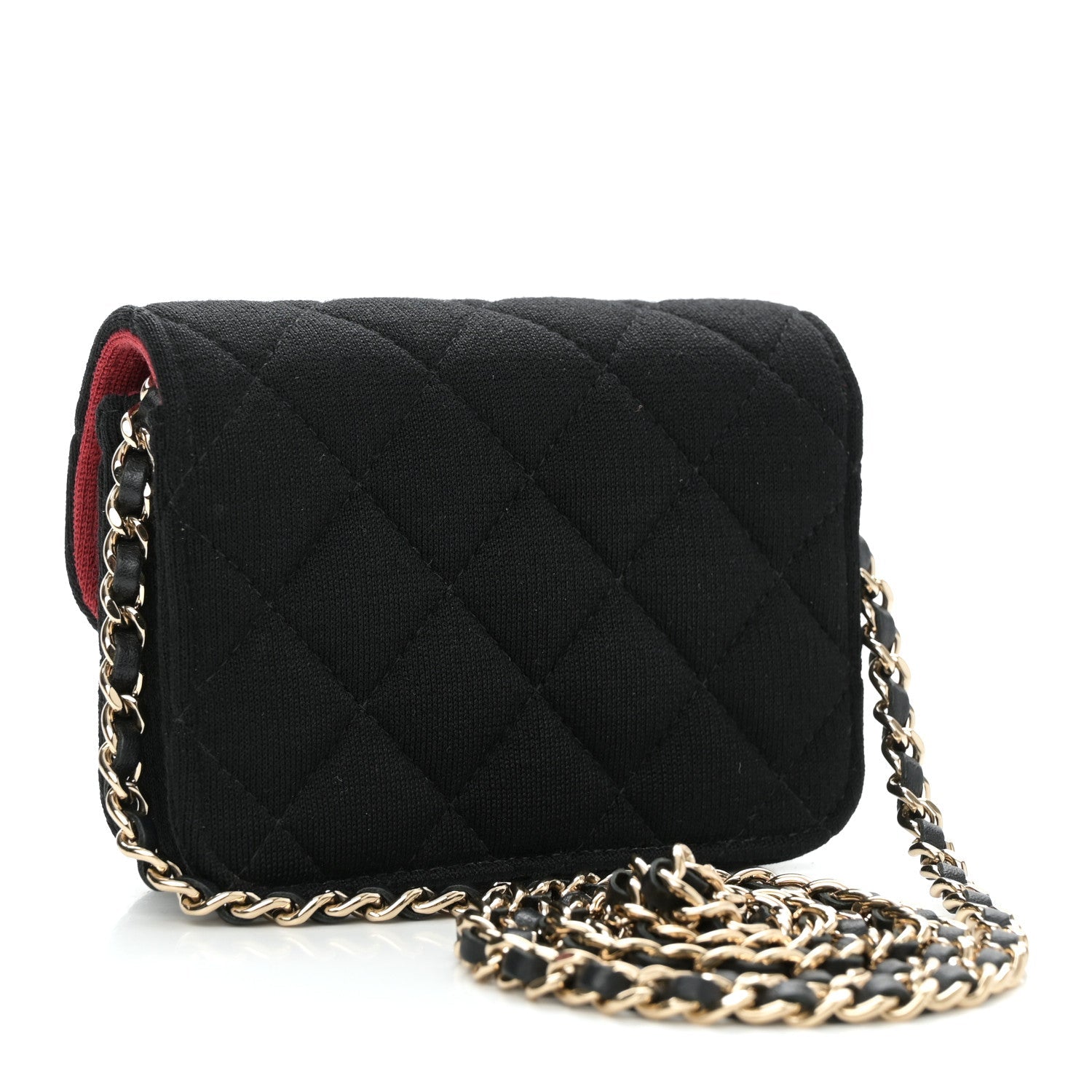 Jersey Quilted Micro Mini Flap Black