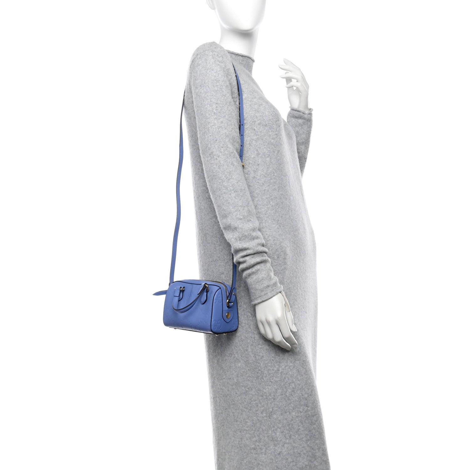 Gilbert Calfskin Jumbo GG Embossed Super Mini Top Handle Bowler Bag Bloom Lavender