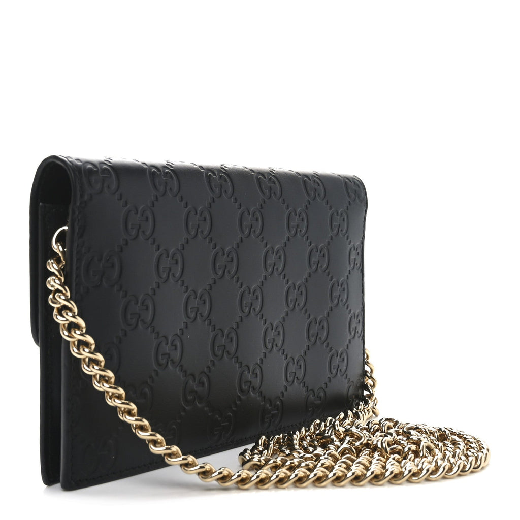 Guccissima Icon Chain Wallet Black