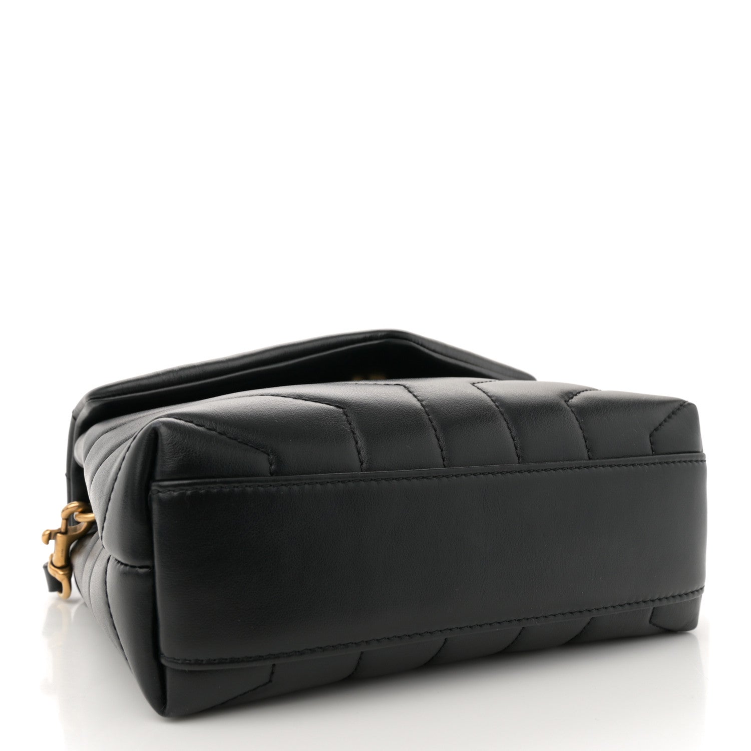 Calfskin Y Quilted Monogram Toy Loulou Crossbody Bag Black