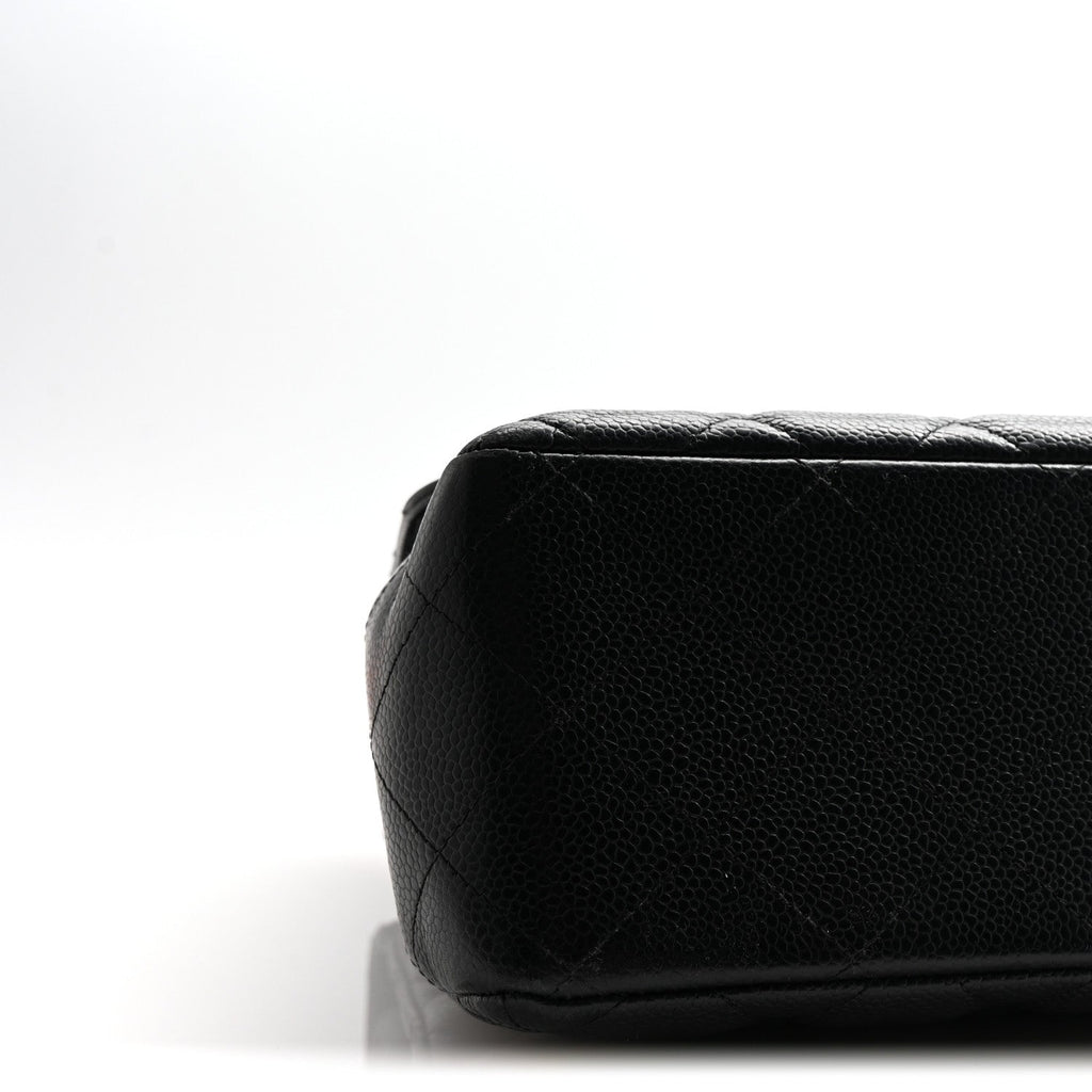 Caviar Quilted Jumbo Double Flap Black