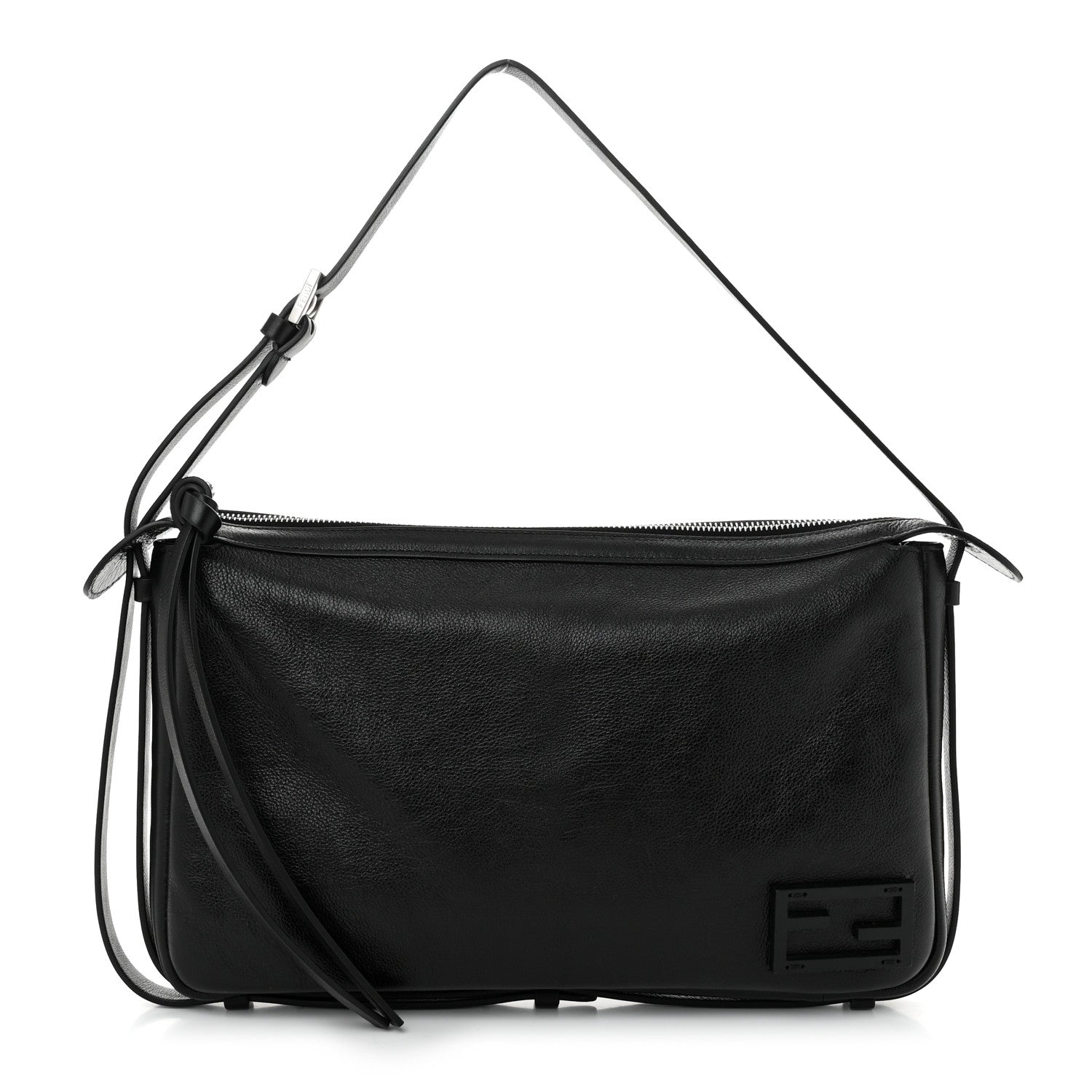 Vitello Medium Simply Fendi Shoulder Bag Black