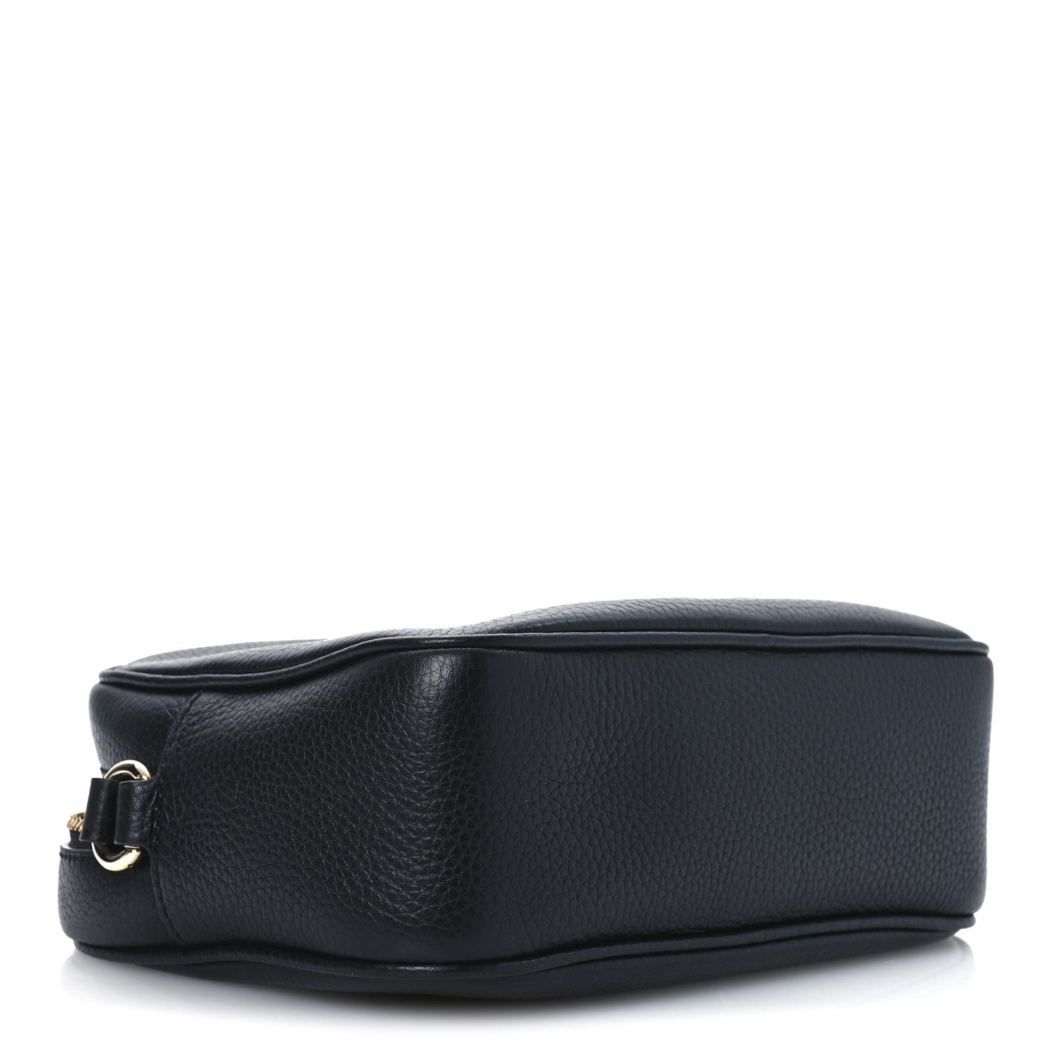 Pebbled Calfskin Small Soho Disco Bag Black