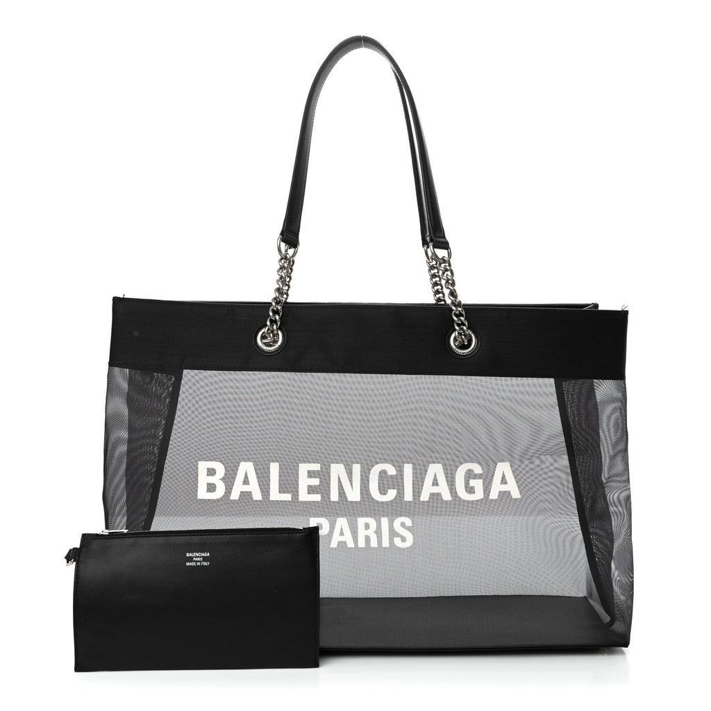 Mesh Large Duty Free Tote Black