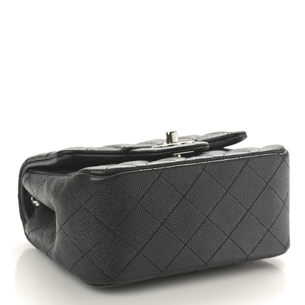 Caviar Quilted Mini Square Flap Black