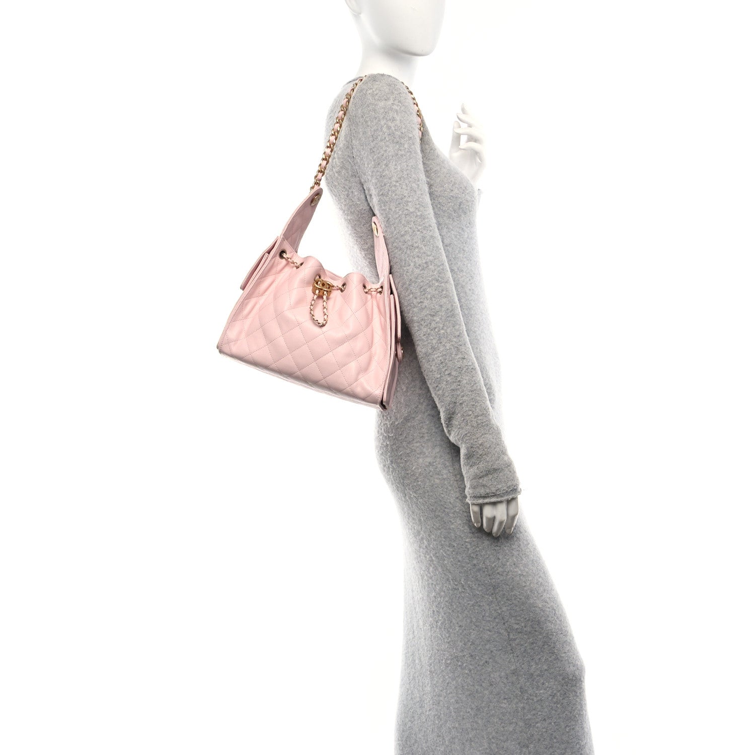 Caviar Quilted Small Chanel 25 Handbag Light Pink