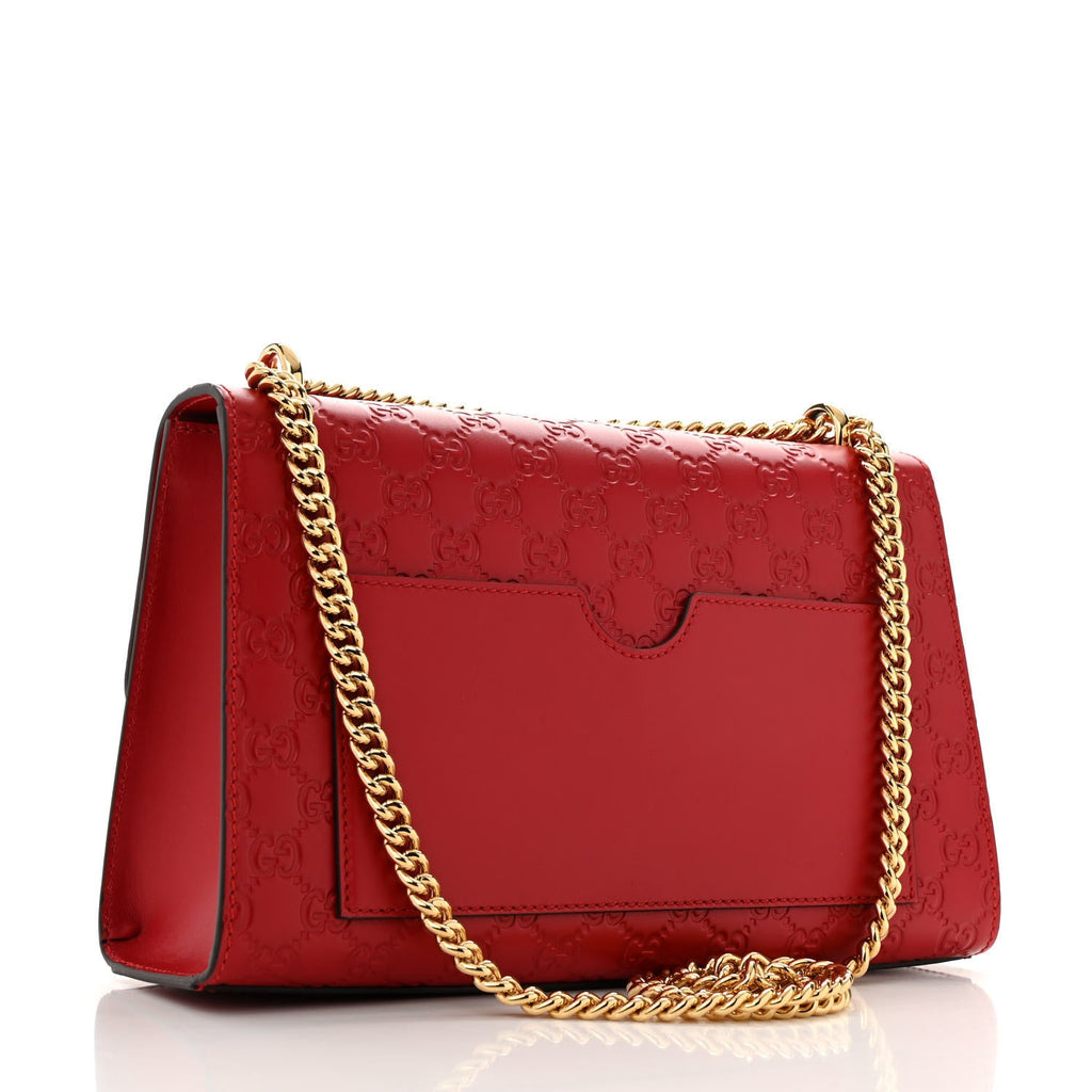 Guccissima Medium Padlock Shoulder Bag Hibiscus Red