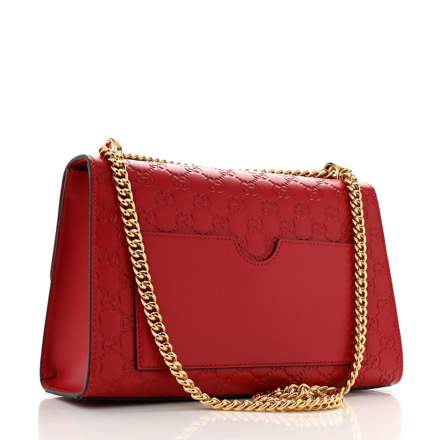 Guccissima Medium Padlock Shoulder Bag Hibiscus Red