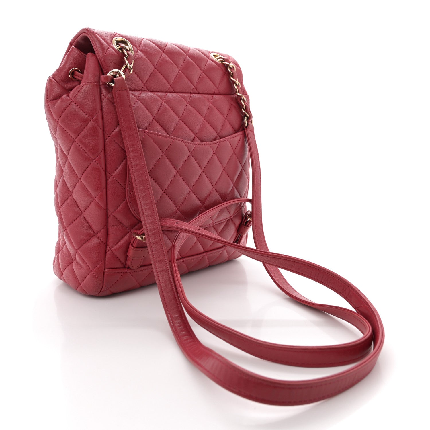 Lambskin Quilted Small Urban Spirit Backpack Red