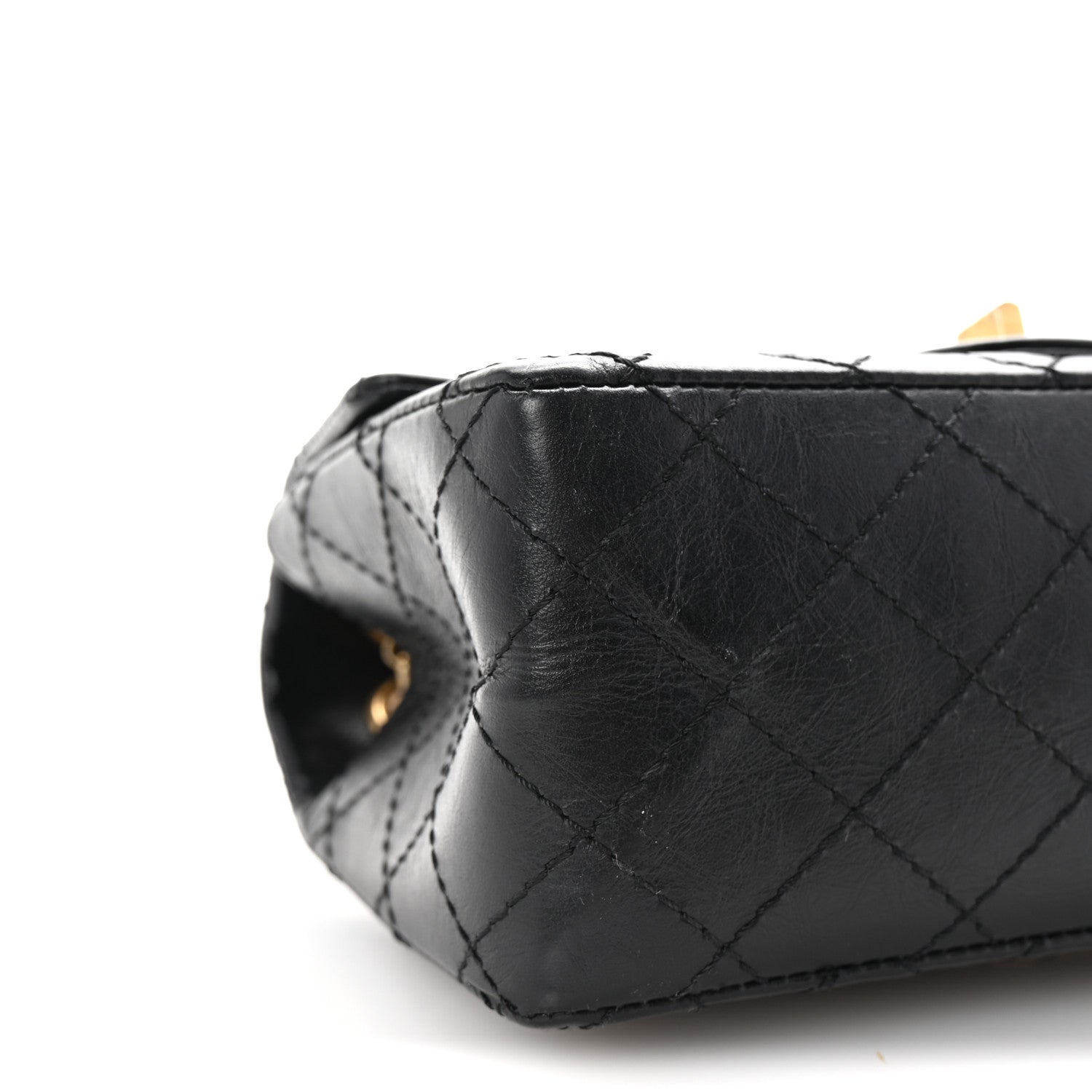 Aged Calfskin Quilted 2.55 Reissue Mini Flap Black