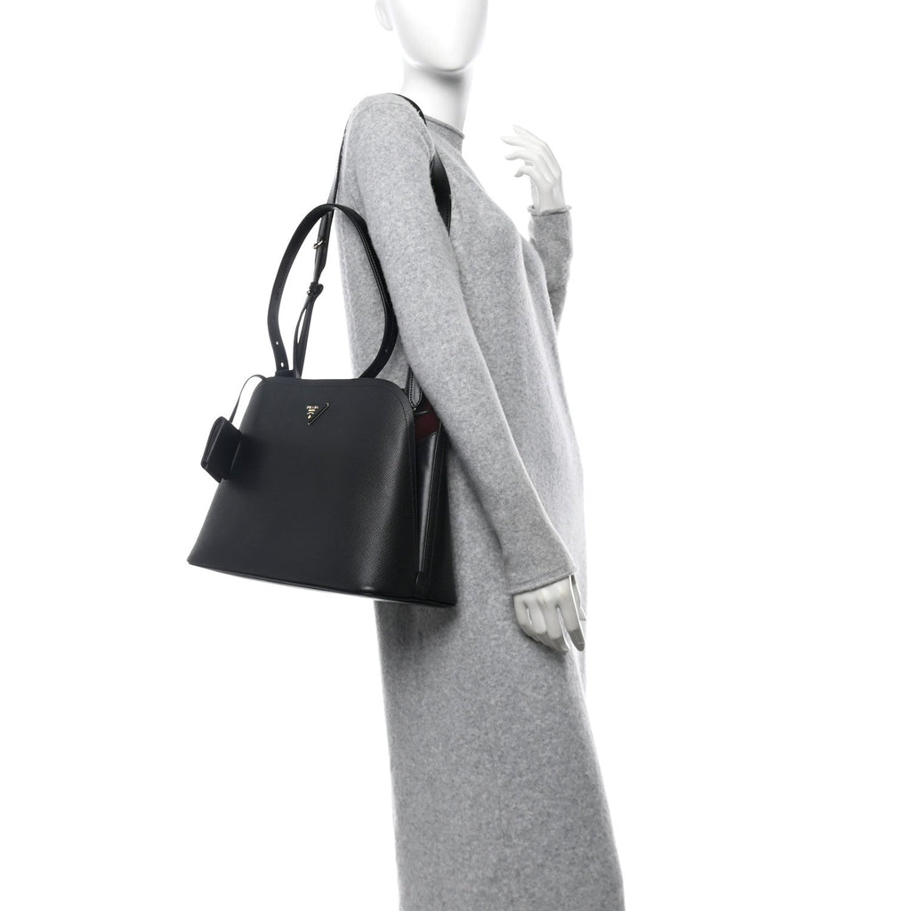Saffiano Cuir Matinee Tote Black Cherry