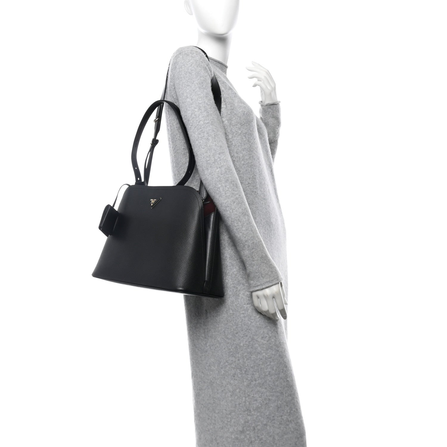 Saffiano Cuir Matinee Tote Black Cherry