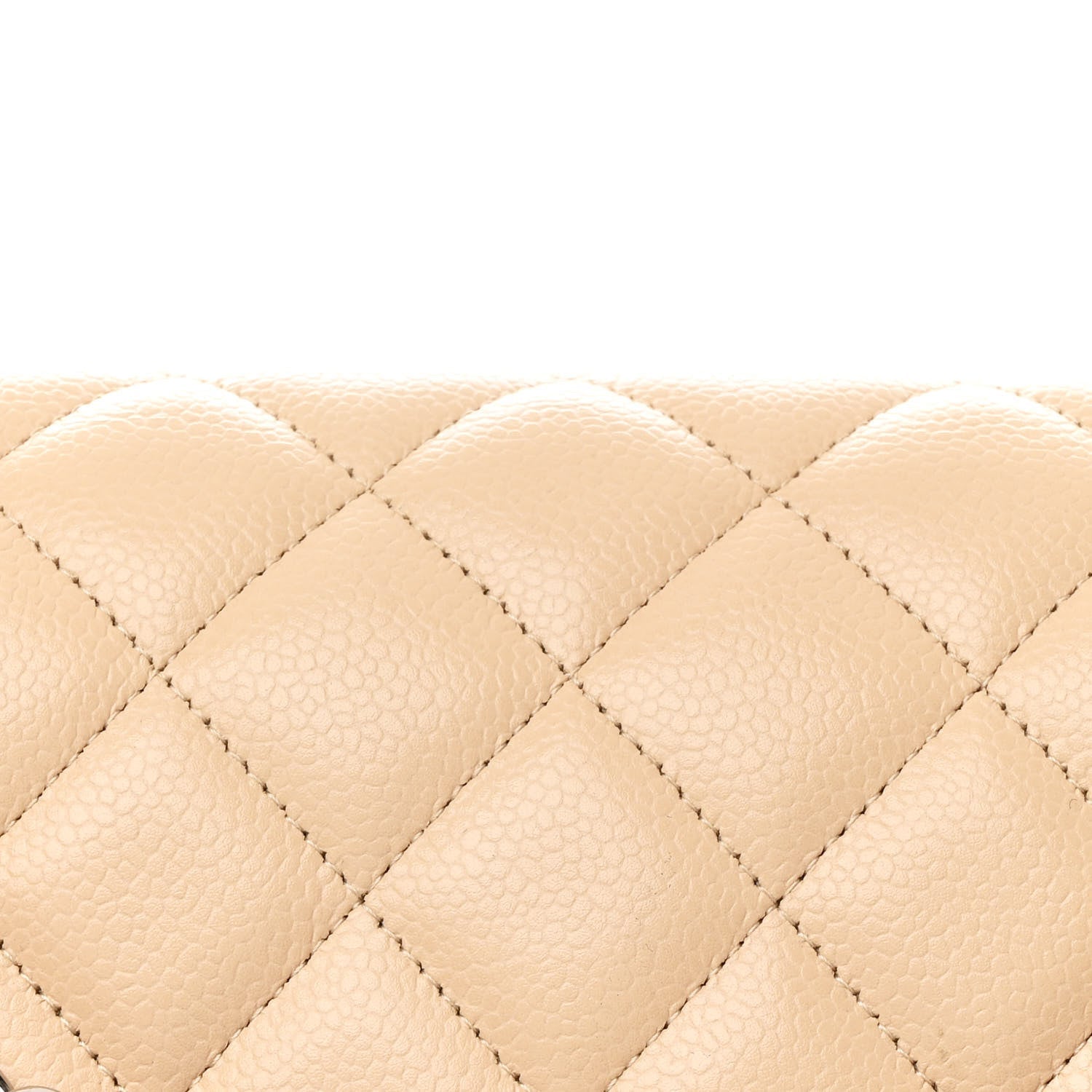 Caviar Quilted Jumbo Double Flap Beige