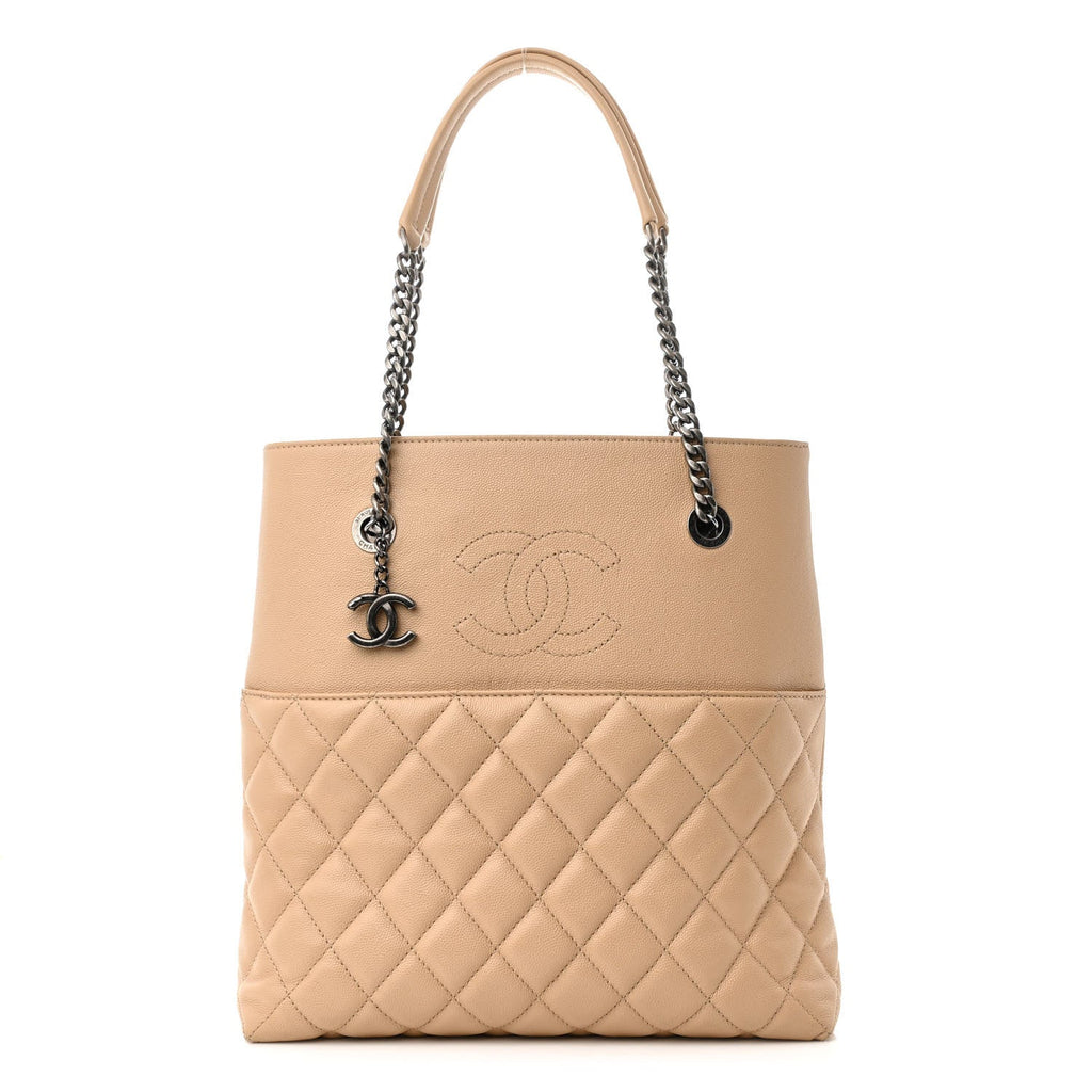 Caviar Quilted Small Urban Delight Light Beige