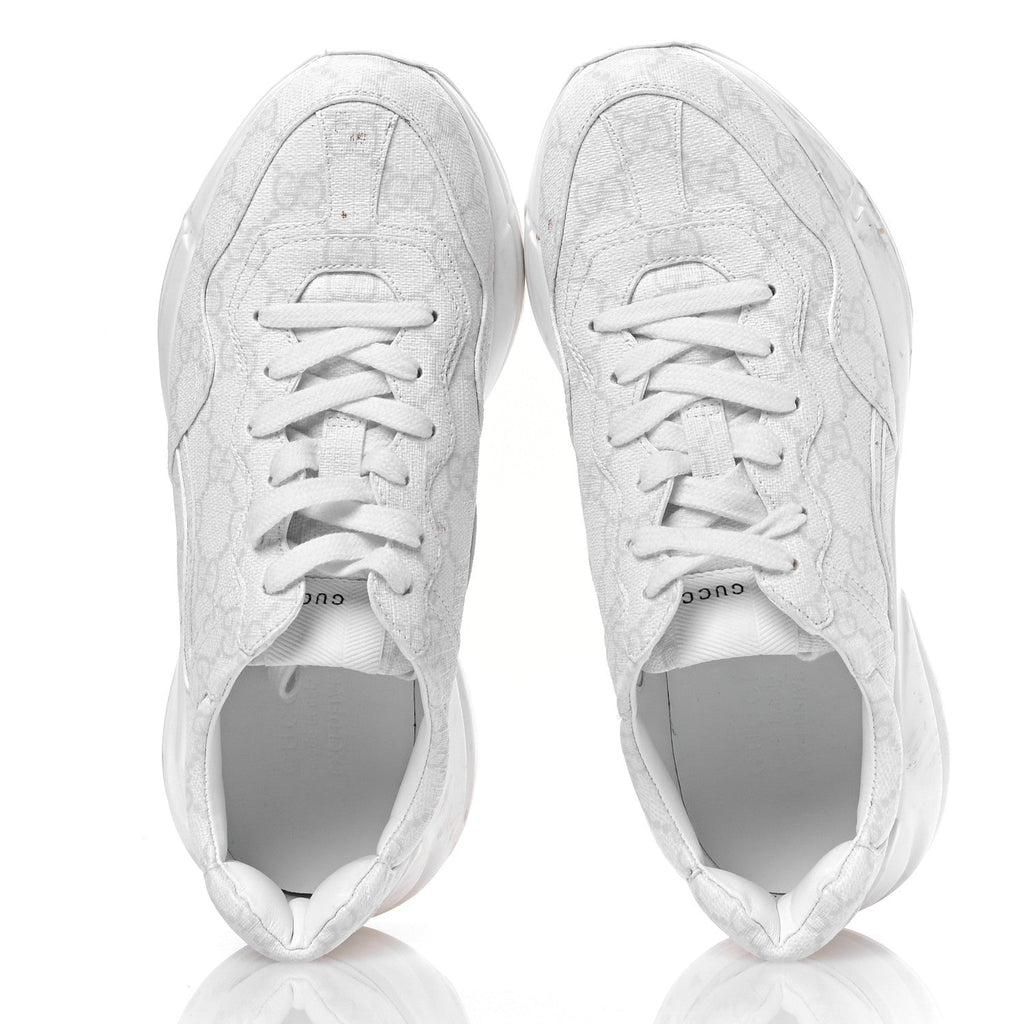GG Supreme Monogram Womens Rhyton Sneakers 38 White
