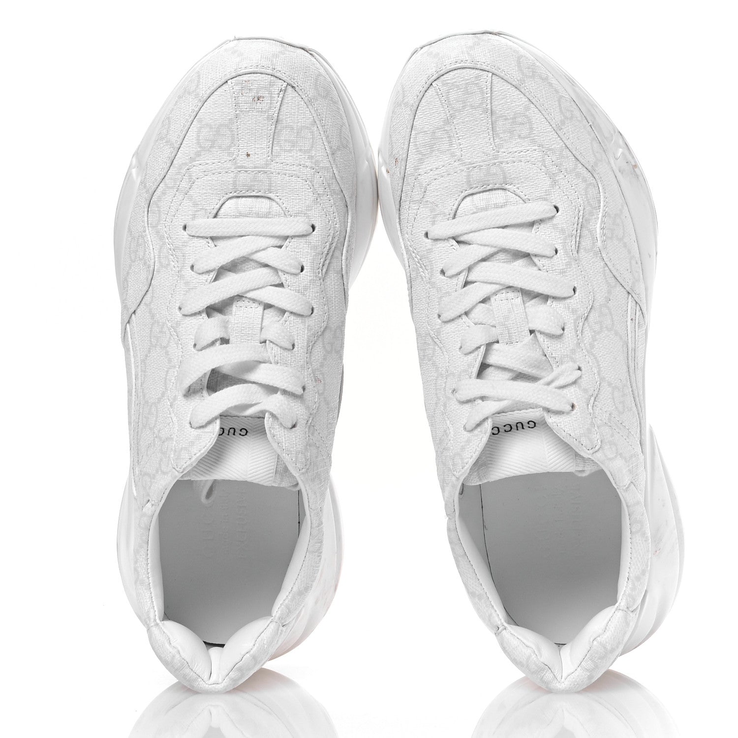 GG Supreme Monogram Womens Rhyton Sneakers 38 White