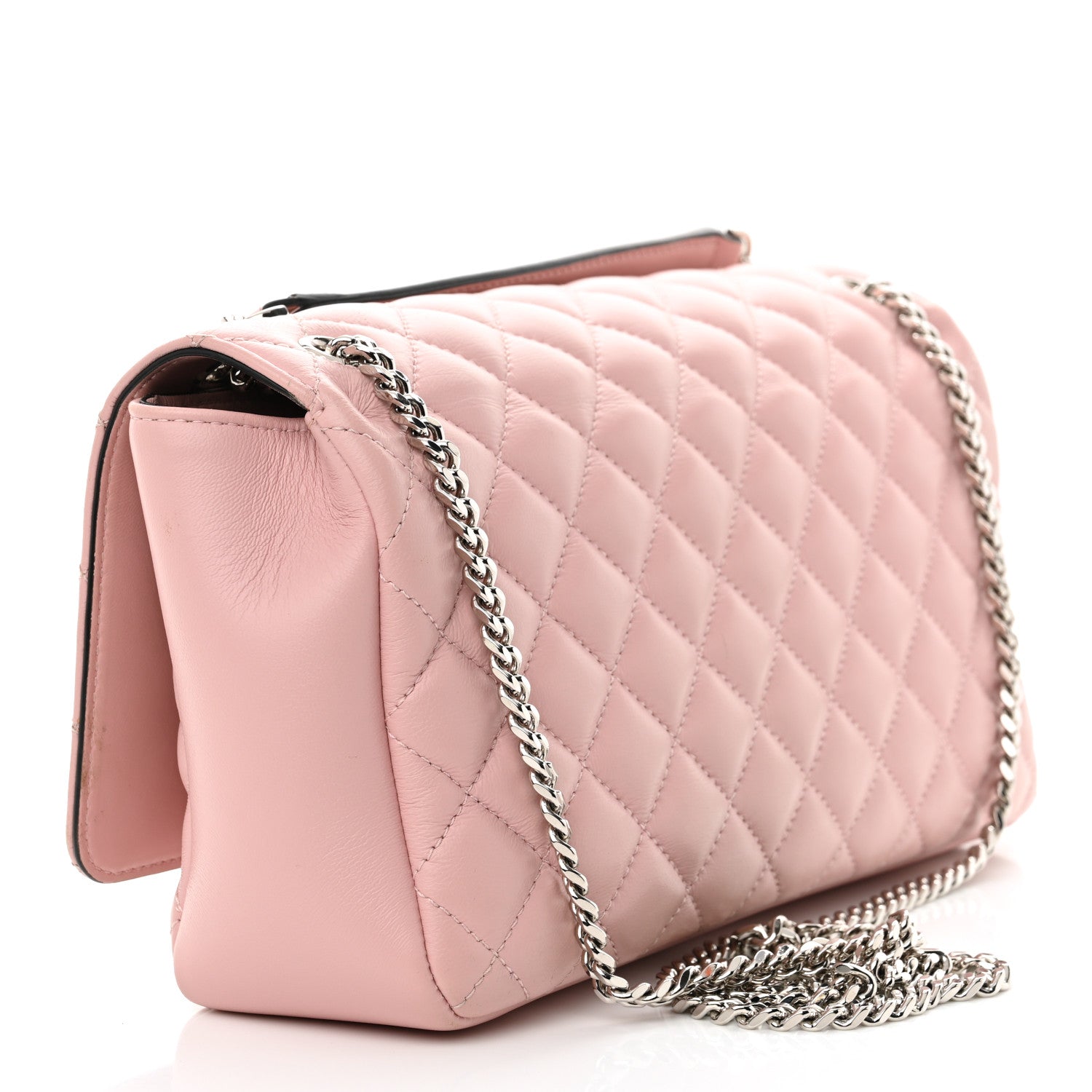 Lambskin Quilted Medusa Shoulder Bag Light Pink