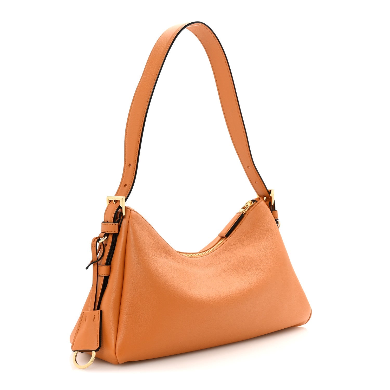 Soft Calfskin Medium Aimee Shoulder Bag Caramel