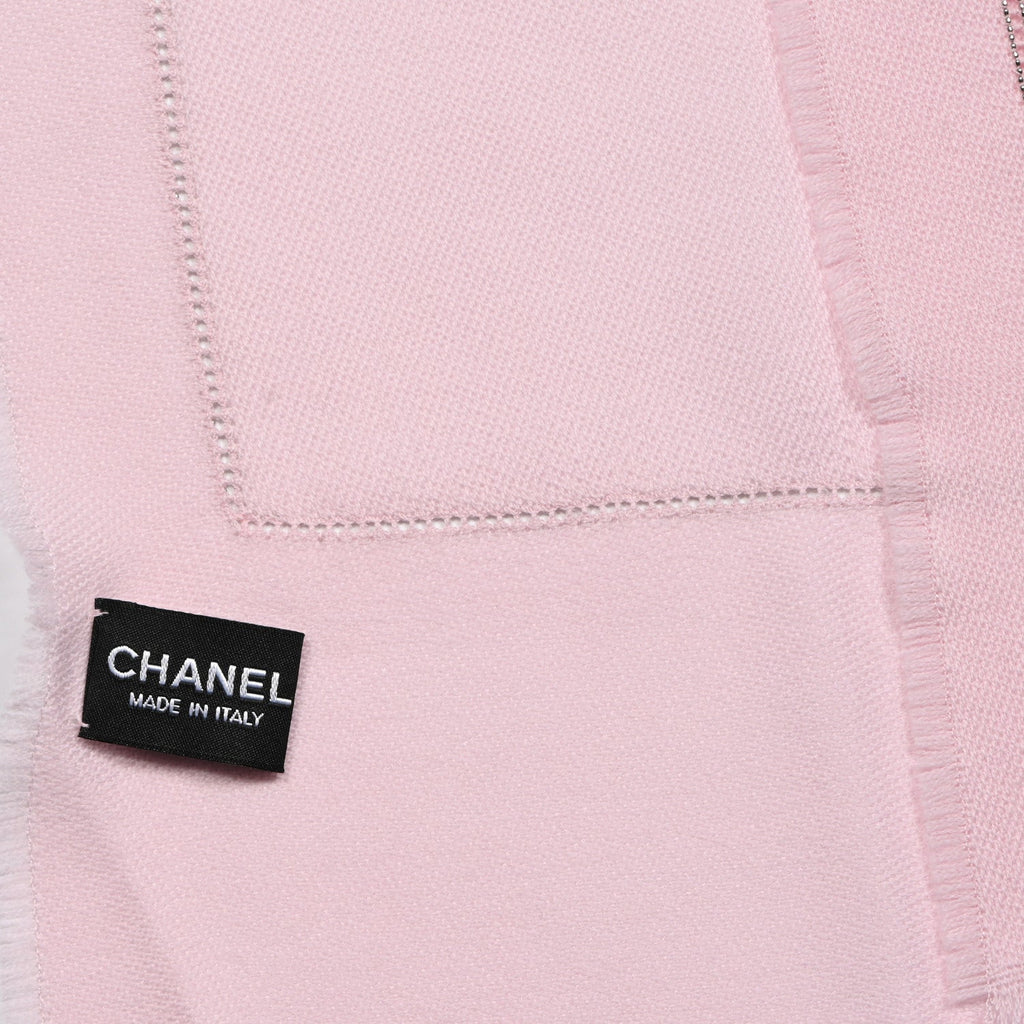 Wool Metal Chain Stole Light Pink