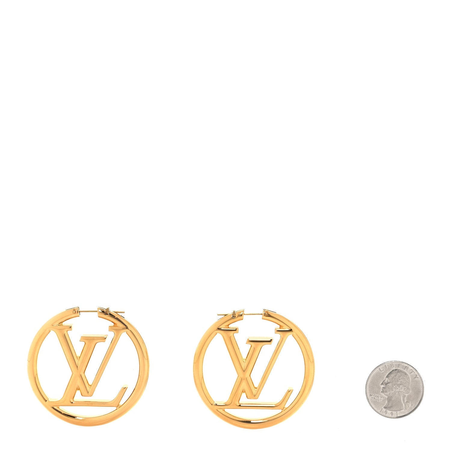 Metal Louise Hoop Earrings Gold