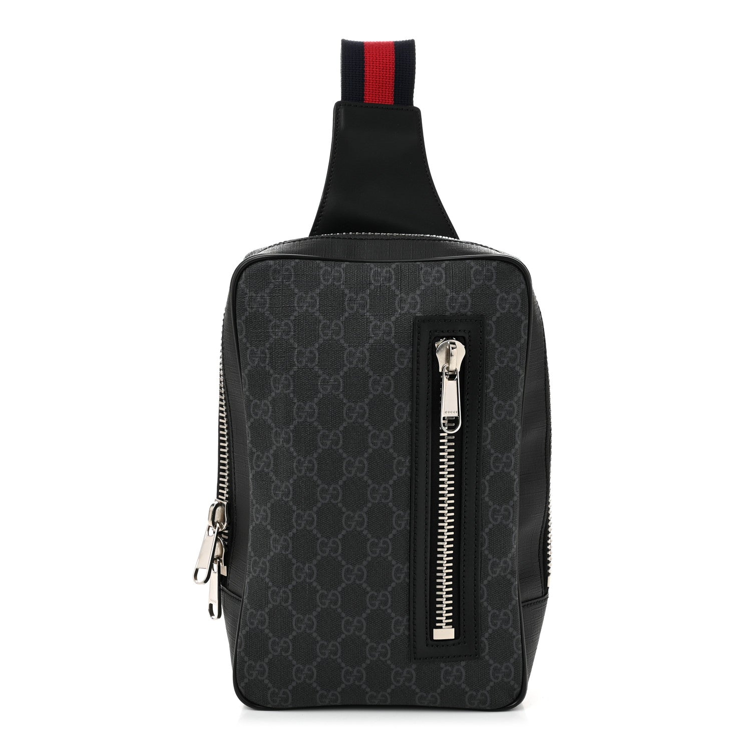 GG Supreme Monogram Web Belt Bag Black Grey