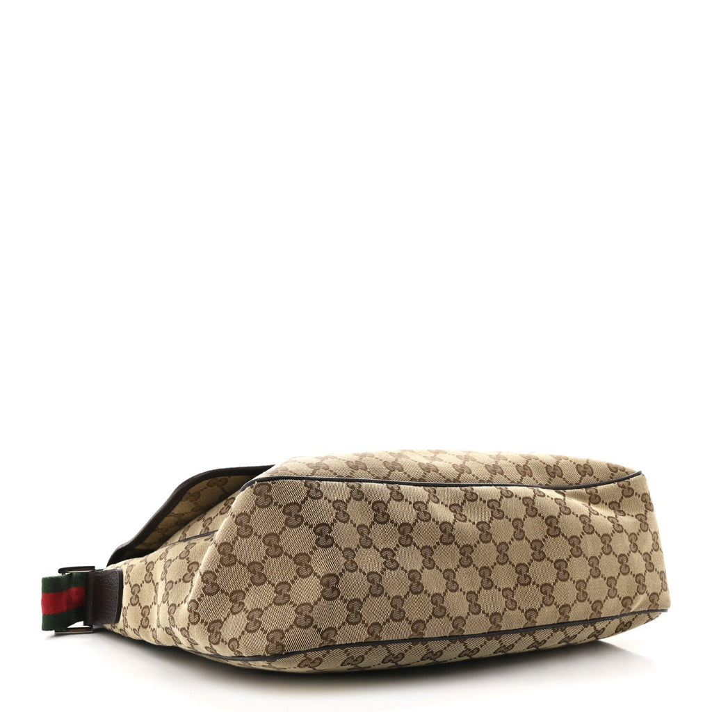 Monogram Web Medium Flap Messenger Beige Dark Brown