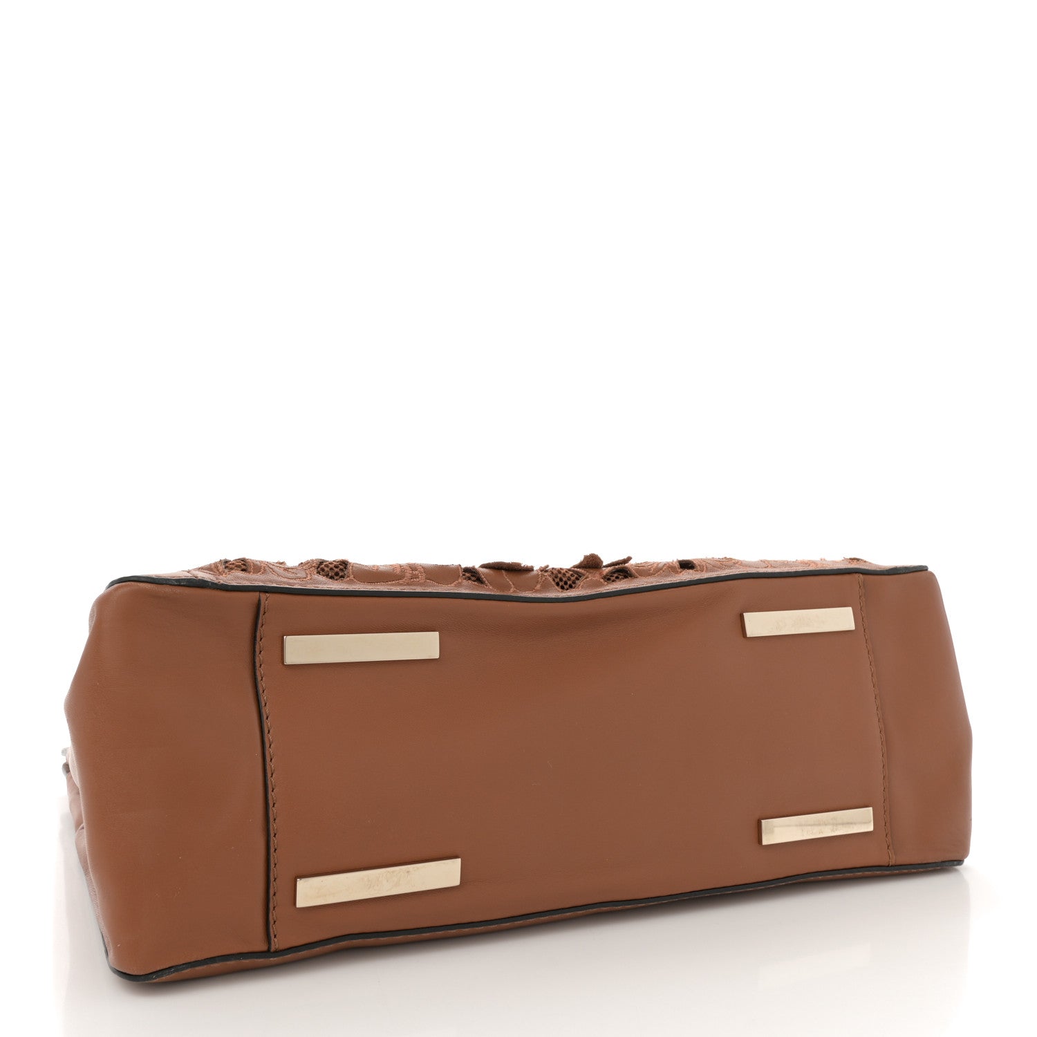 Vitello Lace Demetra Satchel Cognac