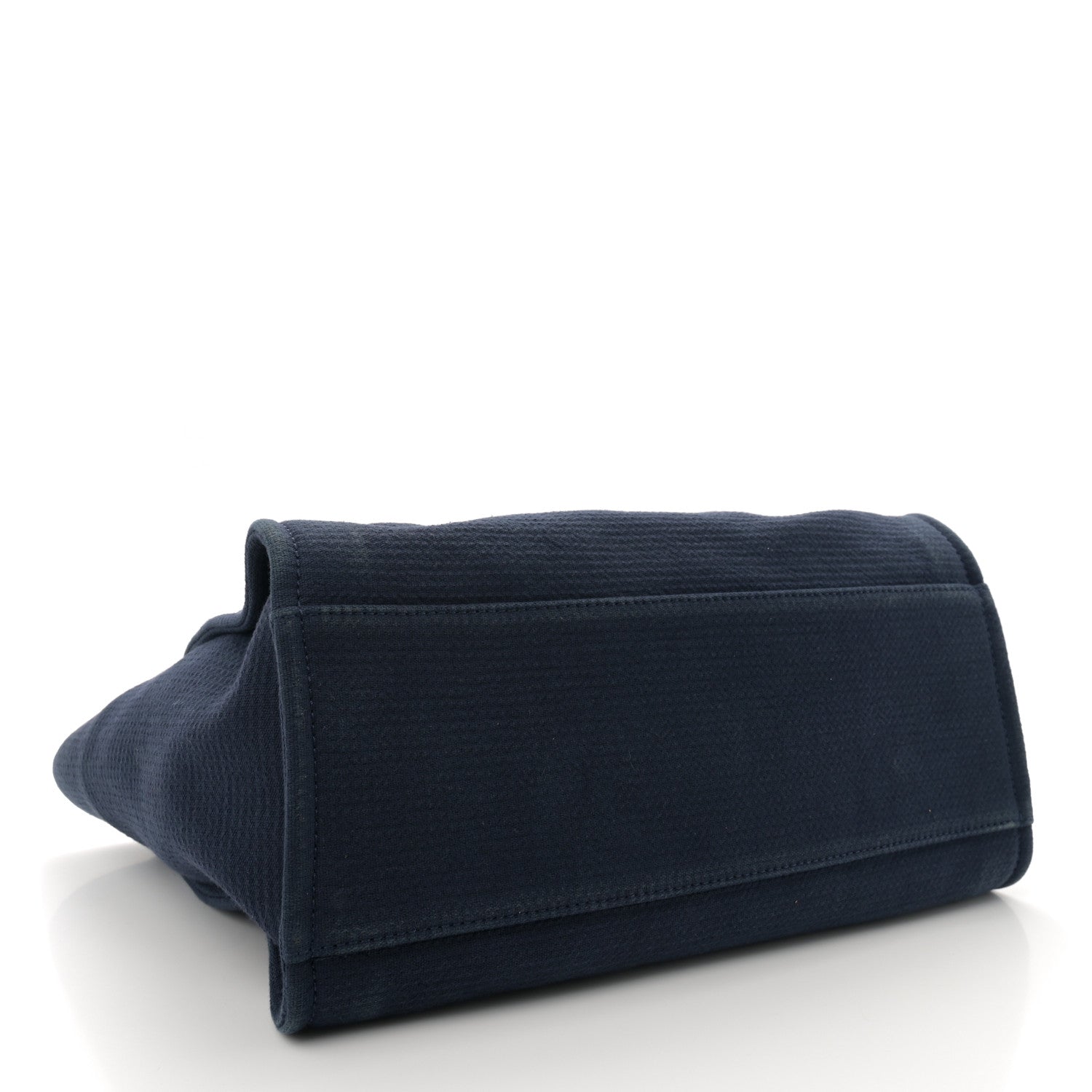Mixed Fibers Calfskin Medium Deauville Tote Dark Blue