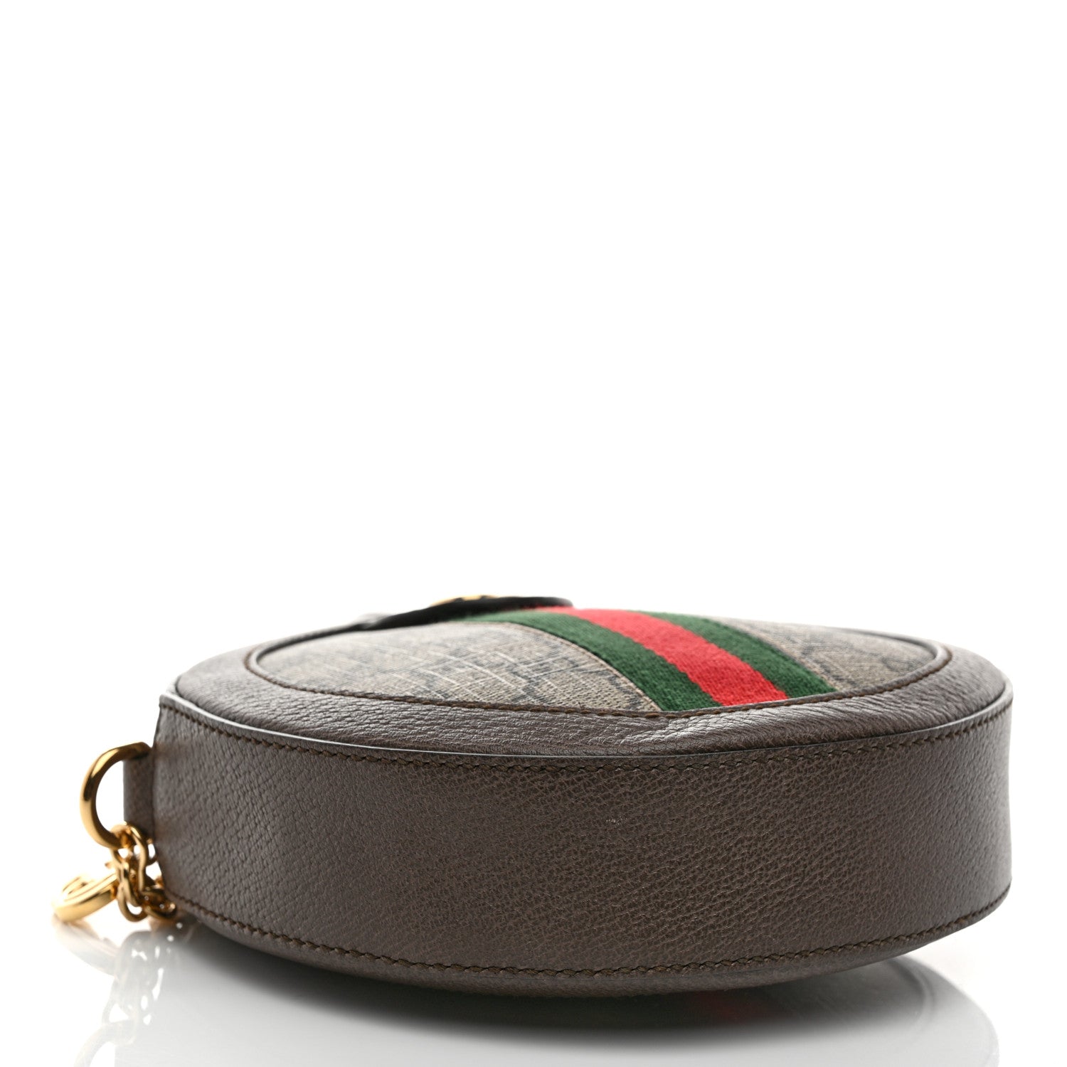 GG Supreme Monogram Web Mini Ophidia Round Shoulder Bag Brown