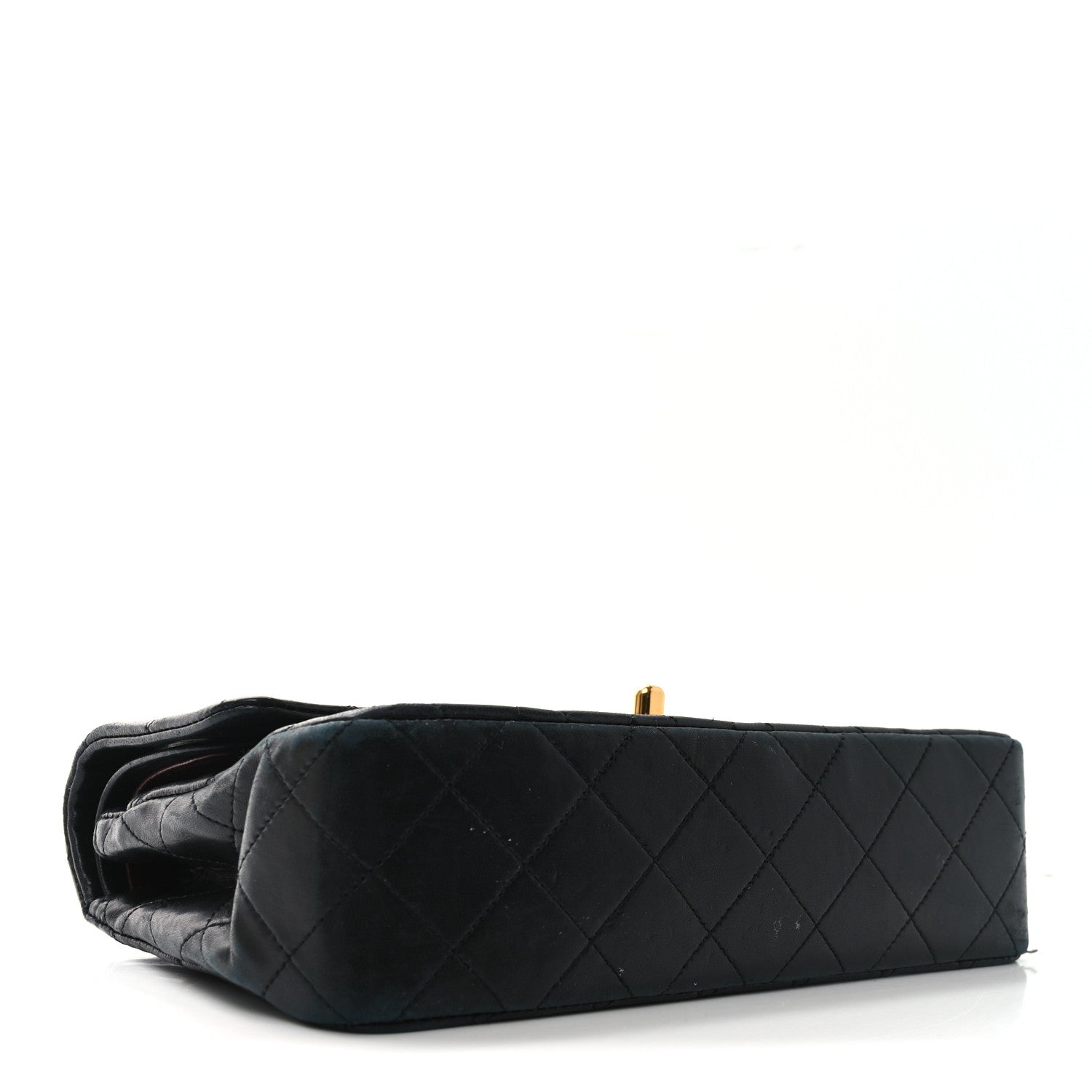 Lambskin Quilted Small Double Flap Black