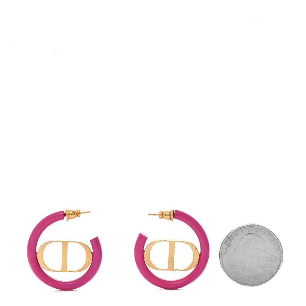 Metal 30 Montaigne Hoop Earrings Aged Gold Pink