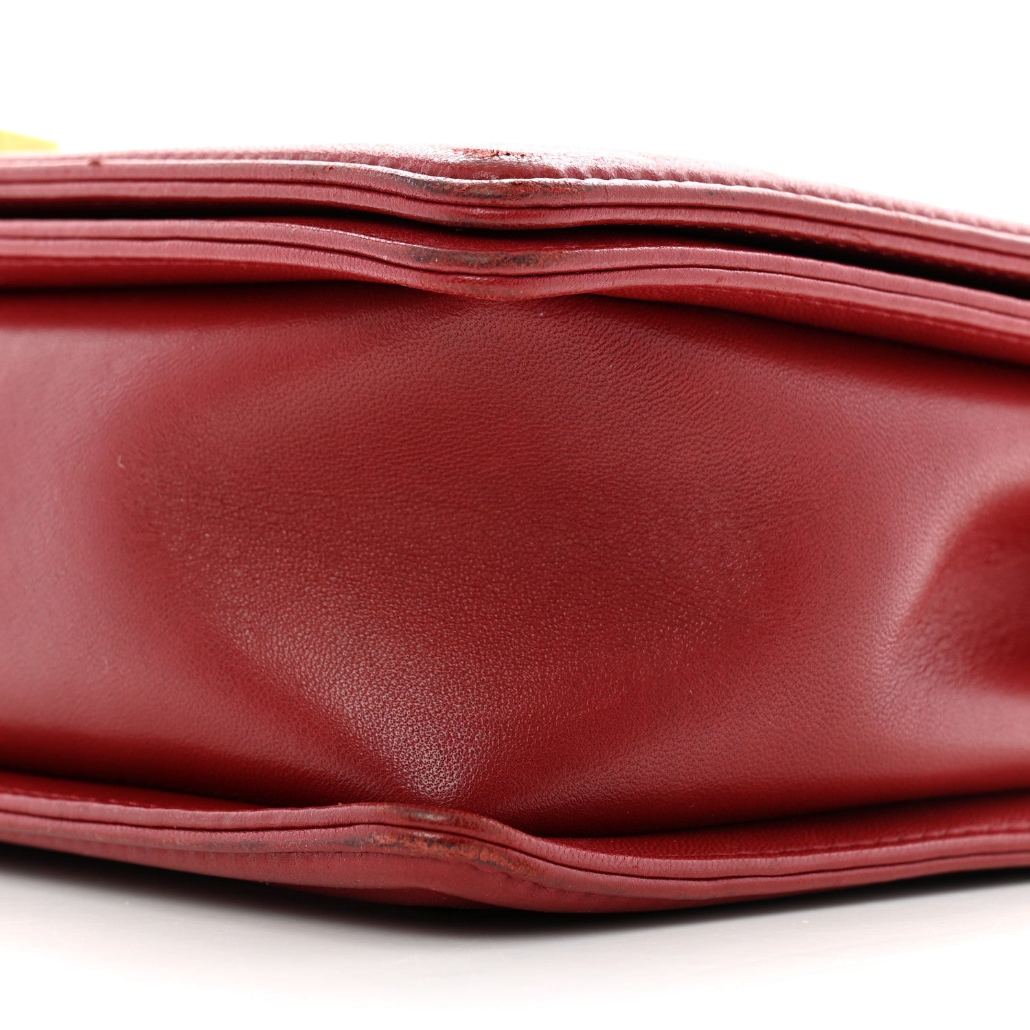 Lambskin Quilted New Medium Boy Flap Dark Red