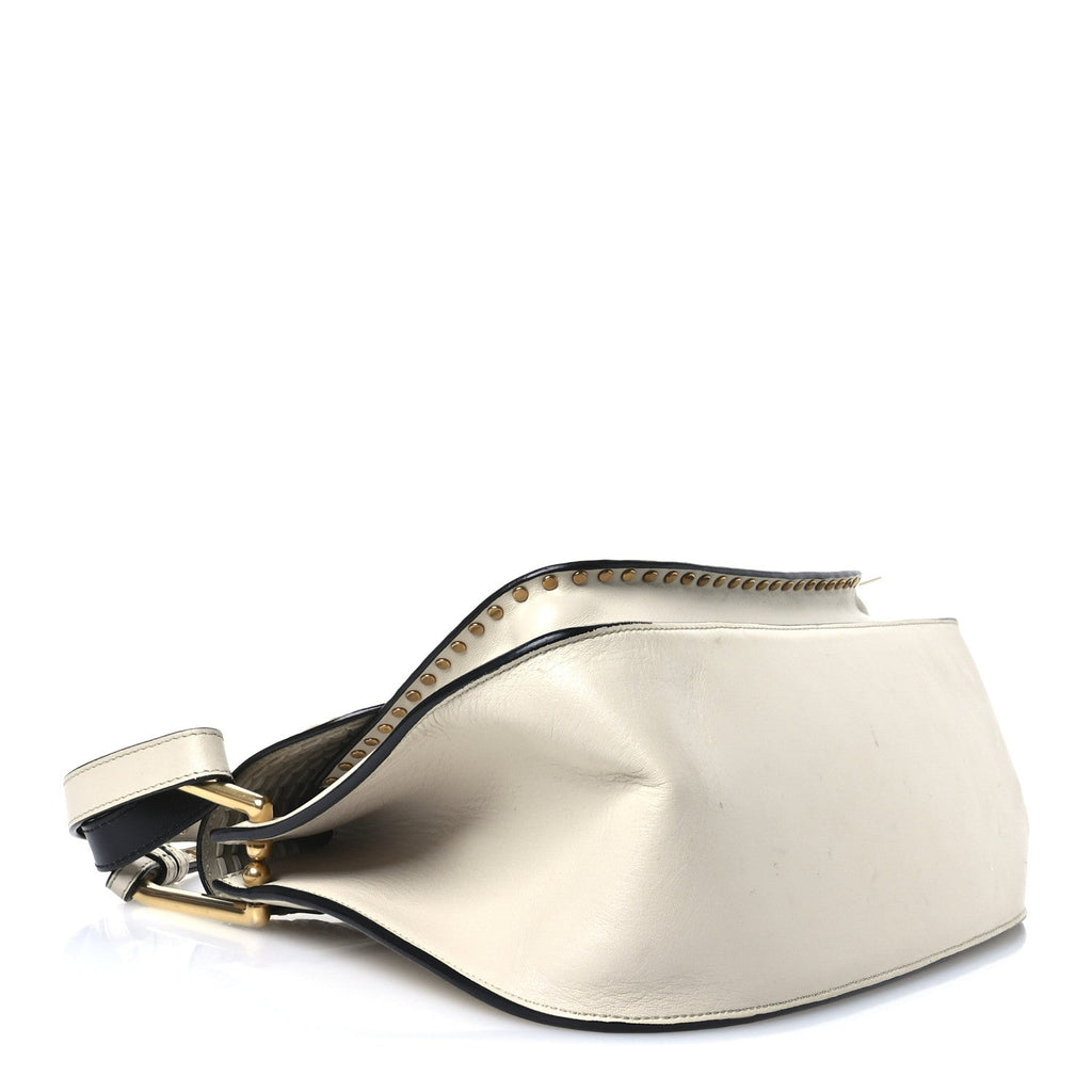 Calfskin Snakeskin Braided Medium Hudson Double Carry Shoulder Bag Beige