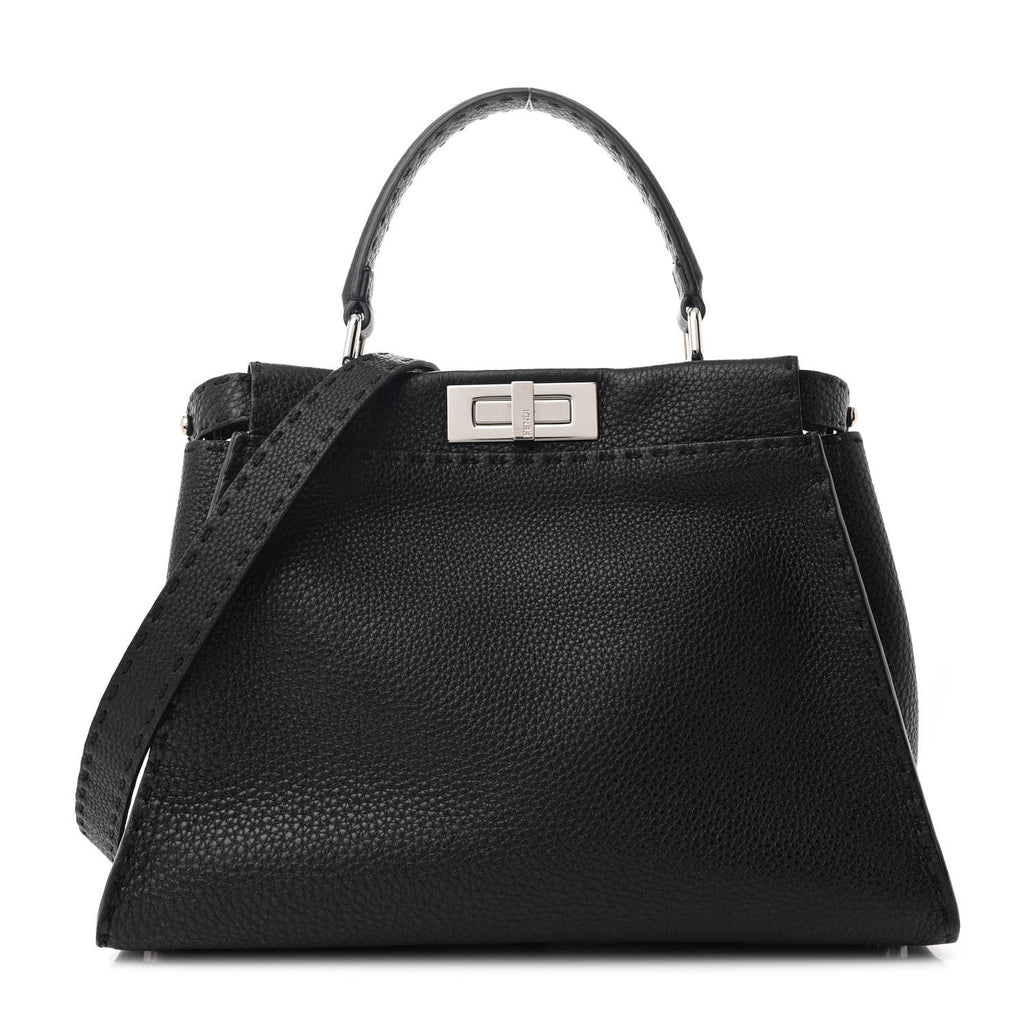 Cuoio Romano Selleria Bi-Color Medium Peekaboo Iconic Satchel Black Mou