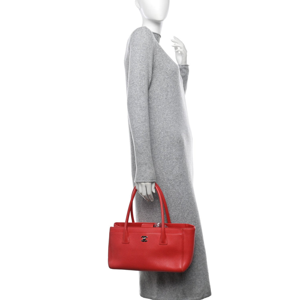 Calfskin Small Cerf Executive Shopper Tote Pink