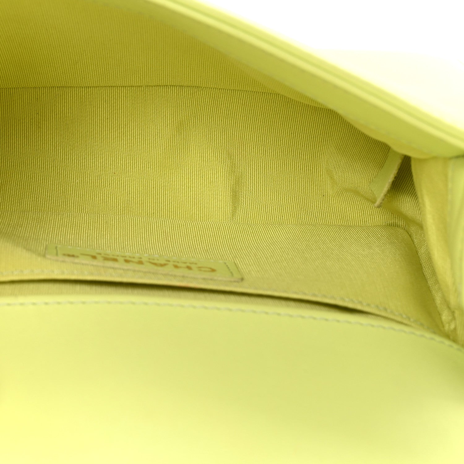 Calfskin Chevron Quilted Small Boy Flap Light Green