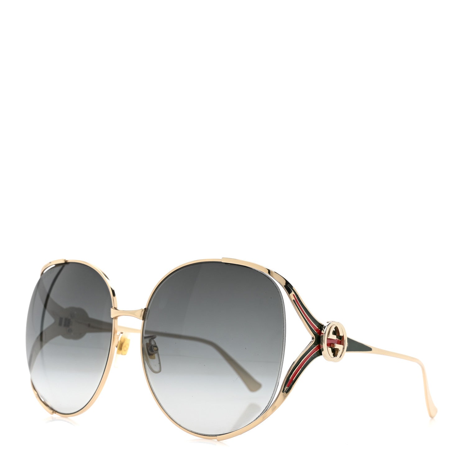 Metal Oversized Round Frame GG0225S Sunglasses Gold
