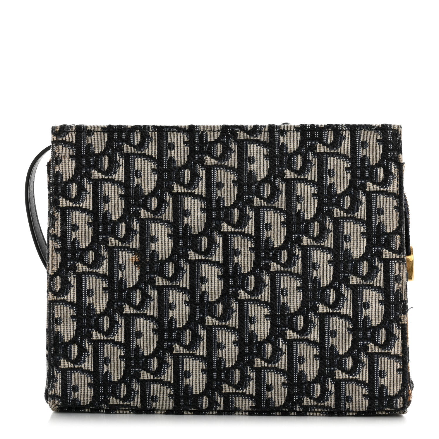Oblique Zipped Pouch Clutch Blue