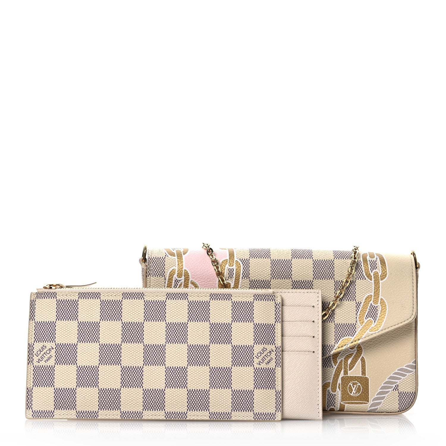 Damier Azur Nautical Pochette Felicie Chain Wallet