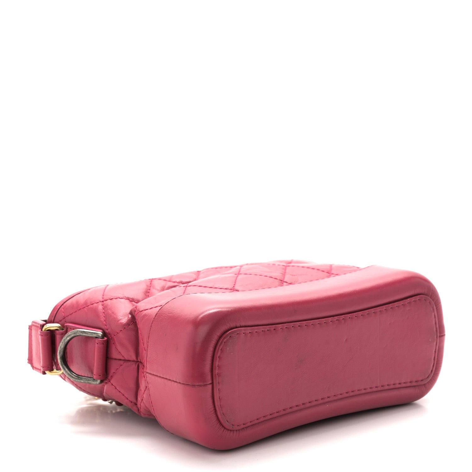 Aged Calfskin Quilted Small Gabrielle Hobo Dark Pink